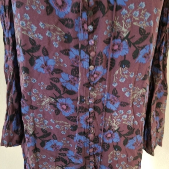 Free People Tunic Sz XS Magic Mystery Split V Neck Multicolor Mini Dress - Picture 3 of 7